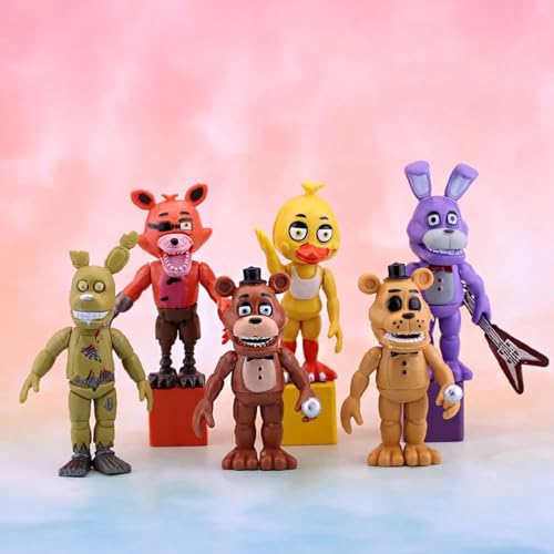 Figura de anime Five Nights At Freddys | Five Nights Figuras de juguete de estatua de anime | Juego de figuras de muñecas de animales de anime | Figuras acción adorno escritorio, decoración del hogar