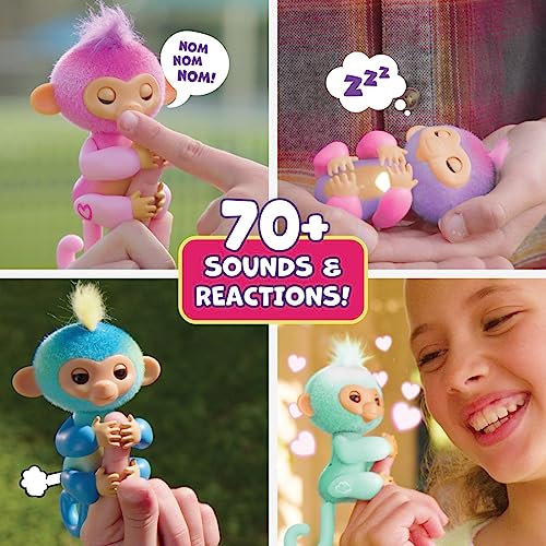 Fingerlings Nuevo Mono bebé Interactivo 2023 reacciona al Tacto - Más de 70 Sonidos y reacciones - Charli (Morado)