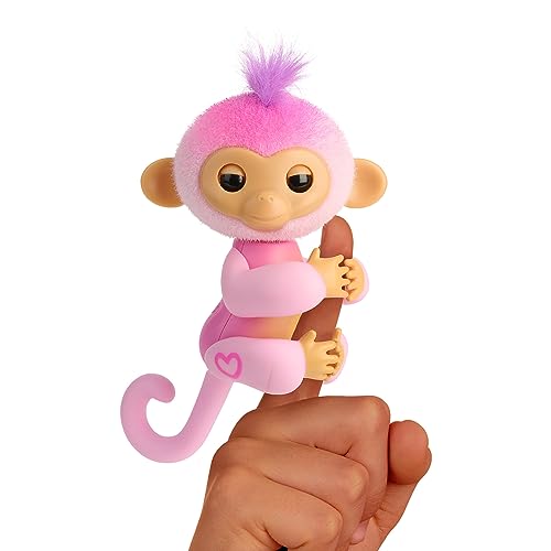 Fingerlings Nuevo Mono bebé Interactivo 2023 reacciona al Tacto - Más de 70 Sonidos y reacciones - Harmony (Rosa)