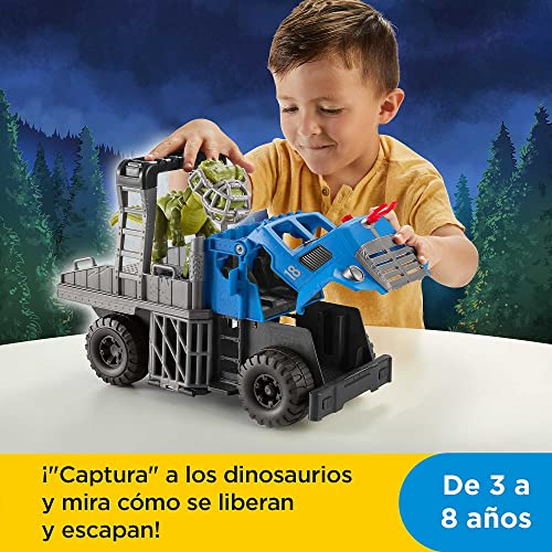 Fisher-Price Imaginext Jurassic World 3 Camión transportador de Dinosaurios de juguete, regalo para niños +4 años (Mattel GVV50)