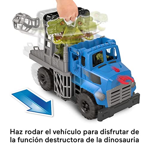 Fisher-Price Imaginext Jurassic World 3 Camión transportador de Dinosaurios de juguete, regalo para niños +4 años (Mattel GVV50)