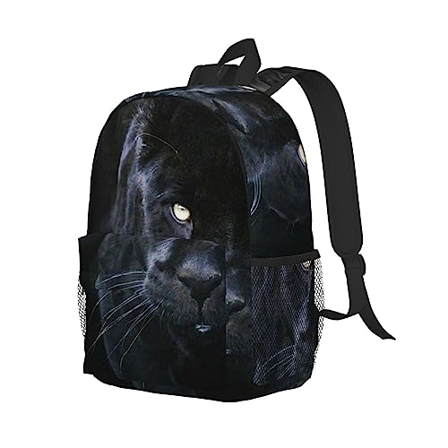 FJAUOQ Mochila Panther con ojos azules impresos, mochila ligera e impermeable, mochila ergonómica de viaje de 15 pulgadas, Panther With Blue Eyes, Talla única