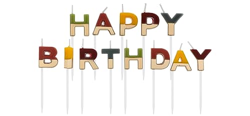 Folat B.V.- Folat 24209 Juego de Velas 'Happy Birthday' Comfy Cozy-2 cm Adornos para Pasteles cumpleaños, Aniversario de Bodas, Graduación, Baby Shower, Fiesta de niños, Multicolor
