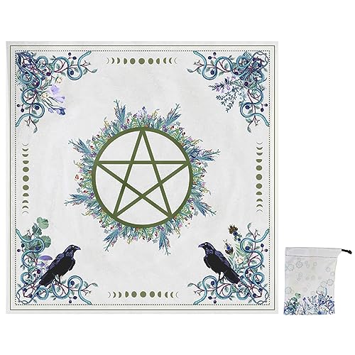 FOLODA Mantel de carta de tarot de altar místico para buscadores espirituales de cinco puntas