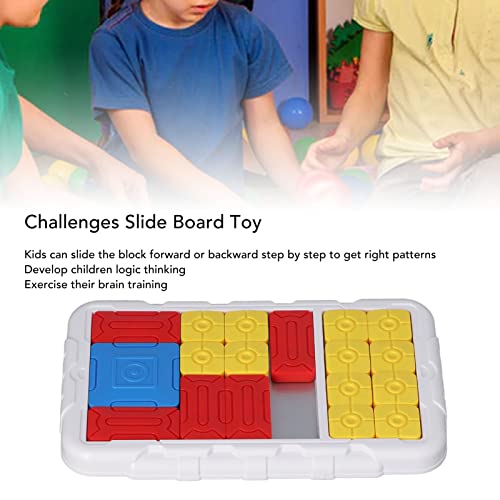 FOLOSAFENAR Challenges Slide Board, Endless Fun Slide Puzzle Board Toy Handheld Intellectual Development para Home Play(Blanco)