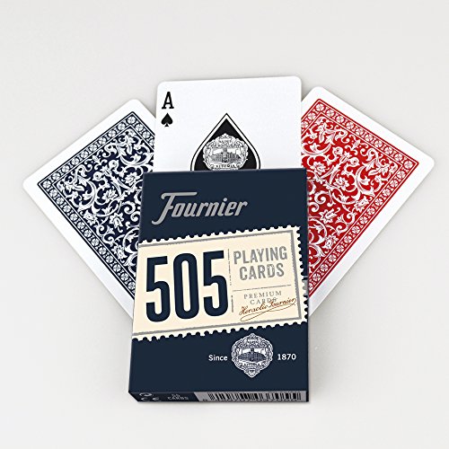 Fournier Nº 505 Baraja Cartas Poker Clásica, Color Rojo O Azul (F21644), Color/Modelo Surtido + 818-55 Baraja Poker En Inglés (55 Cartas), Surtido, Color del Dorso Aleatorio Rojo O Azul