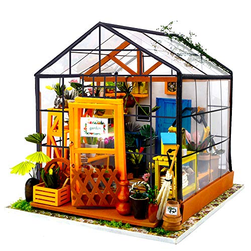 Fsolis Miniatura de la casa de muñecas con Muebles, Equipo de casa de muñecas de Madera 3D, más Resistente al Polvo y el Movimiento de música Regalo Creativo DG104