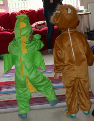 Fun Play - Disfraz de Dinosaurio para niños - Disfraz de Animal - Mono de una pieza para Niños y Niñas - Disfraz para niños de 3-5 años (110cm)
