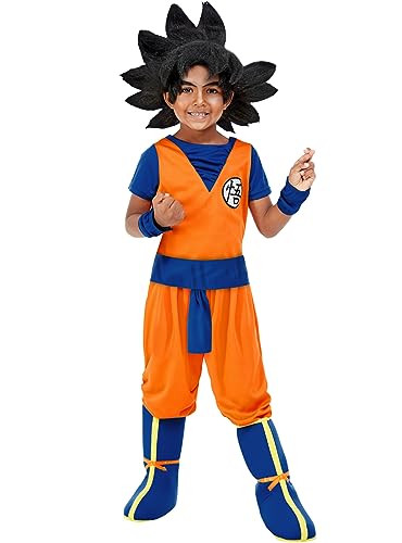 Funidelia | Disfraz de Goku Dragon Ball para niño Son Goku, Bola de Dragón, Manga - Disfraz para niños y divertidos accesorios para Fiestas, Carnaval y Halloween - Talla 7-9 años - Naranja