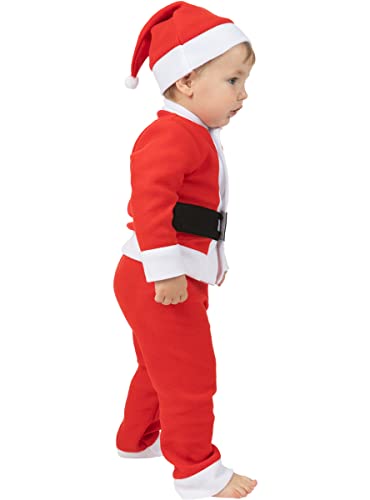 Funidelia | Disfraz de papá noel para bebé Santa Claus, Navidad, Papá Noel - Disfraces para niños, accesorios para Fiestas, Carnaval y Halloween - Talla 12-24 meses - Rojo