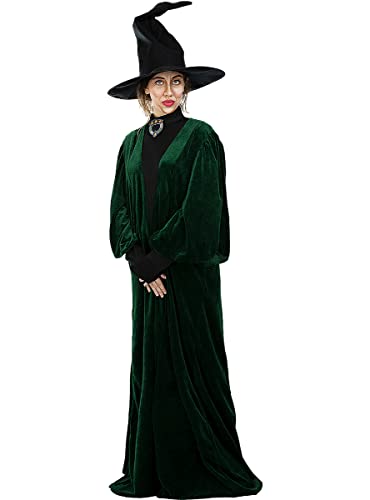 Funidelia | Disfraz de Profesora McGonagall - Harry Potter para mujer Magos, Gryffindor, Hogwarts - Disfraces para adultos, accesorios para Fiestas, Carnaval y Halloween - Talla M-L - Verde oscuro