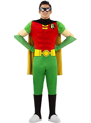 Funidelia | Disfraz de Robin para hombre Chico Maravilla, Superhéroes, DC Comics - Disfraz para adultos y divertidos accesorios para Fiestas, Carnaval y Halloween - Talla M - Verde