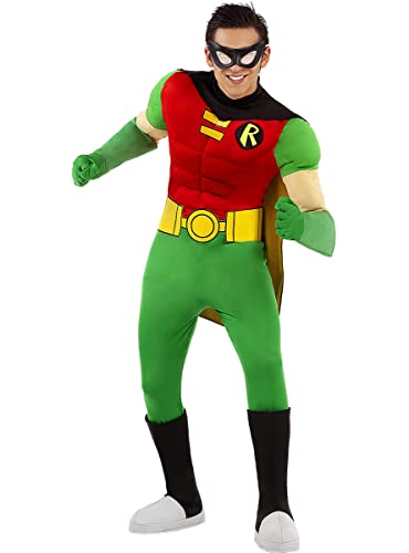 Funidelia | Disfraz de Robin para hombre Chico Maravilla, Superhéroes, DC Comics - Disfraz para adultos y divertidos accesorios para Fiestas, Carnaval y Halloween - Talla M - Verde