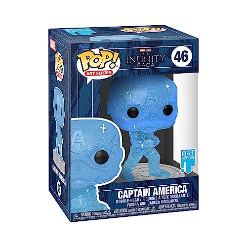 Funko Pop! Artist Series: Marvel Infinity Saga - Object - Cap America - Azul - Figura de Vinilo Coleccionable - Incluye Estuche Protector de Plástico - Idea de Regalo- Mercancia Oficial