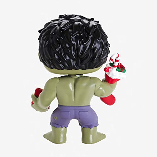 Funko POP! Bobble: Marvel: Holiday Hulk Con Stocking And Plush - Marvel Comics - Figuras Miniaturas Coleccionables Para Exhibición - Idea De Regalo - Mercancía Oficial - Juguetes Para Niños Y Adultos