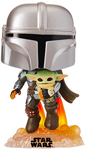 Funko- Pop Star Wars The Mandalorian-Mando Flying w/Jet Pack Figura Coleccionable, Multicolor (50959) & Pop Marvel: 80th-First Appearance Spider-Man Collectible Toy, Multicolor (46952)