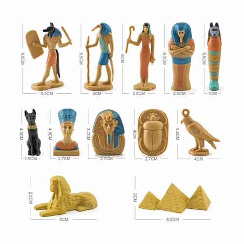 Fussbudget 12 Piezas de Figuras de Esfinge Egipcia Antigua de Juguete, Juguete Modelo de Reina Egipcia de PVC Tallado Exquisito para Exhibición de Espacio en el Hogar u Oficina