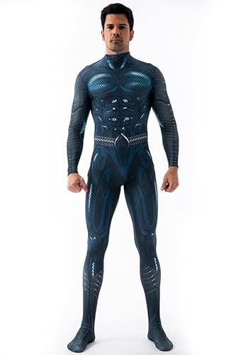 FYBR Disfraz de superhéroe para hombre | Blubox Be Your Own Hero, variedad de diseños | Segunda piel unisex para hombres y mujeres | Traje de Halloween Zentai Catsuit Onesie de licra (Hero 6, L)