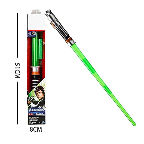FYHCY Accesorio Vestuario De Star Wars Retráctil Espada Láser Darth Vader Sable Luz Electrónico con Luces LED Sonidos Espada Iluminada De 4 Colores Regalo Cumpleaños 48~80 CM Green