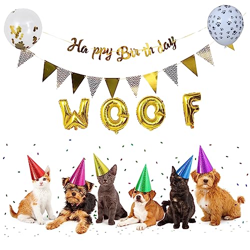 Gadpiparty 1 Juego De 18 Piezas Decoración De Cumpleaños De Perro Globos De Cumpleaños Para Mascotas Globo Guau De Cumpleaños De Mascotas Perros Feliz Cumpleaños Emulsión El Perro
