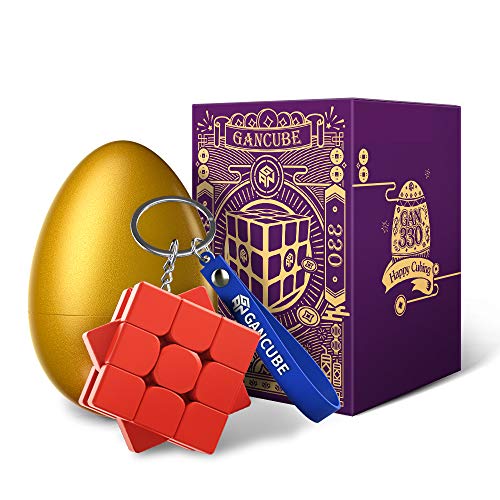 GAN 330 Edición Huevo de Pascua, Antiguo Rima llavero Cubo Mini 3x3 Juguetes Regalo (Bermellón)