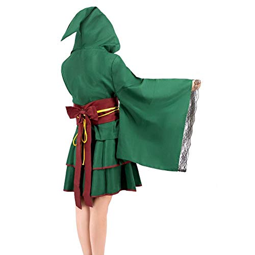 GaYouny Kimono Cardigan Traje De Halloween Cosplay Traje Juego De Zelda del Partido del Traje De Cosplay De Halloween Cosplay Zelda Kimono (Color : Green, Size : S)