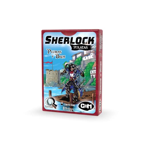 GDM Games (GDMG6) Sherlock Piratas: Plumas y Brea. Serie Q8 Tesoros- Juego de Mesa - Light Deduction Game - De 1 a 8 Jugadores - a Partir de 8 años. 60 min, GDM2150