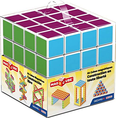 Geomag- Magicube Free Building N.A Cubos magneticos, Multicolor, 64 Piezas (129)