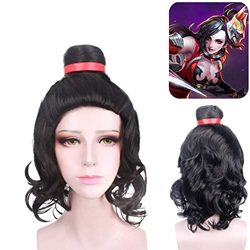 GHK Arena Of Valor: 5v5 Arena Game Ancient Chinese Style Ponytail Wig Cosplay Disfraz Pelo sintético Fiesta de Halloween Play Pelucas
