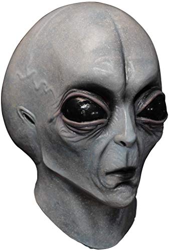 Ghoulish Productions - Máscara Alien Area51, Línea Aliens Disfraz de Látex resistente, pintada a mano, Halloween, Desfile de Carnaval, Fiesta de Disfraces, Talla única adulto
