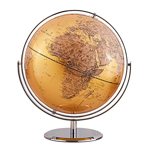 Globo terráqueo Globos geográficos mundiales Globo terráqueo de escritorio de 12 pulgadas con océanos dorados y soporte Globo del mundo con rotación de 720 ° para decoración de globos para adulto