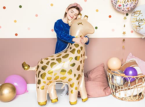 Globo XXL con jirafa, decoración de cumpleaños, para niños, niñas, niños, cumpleaños, safari, selva
