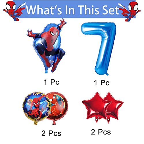 Globos Spiderman 7 años Decoracion Cumpleaños Spiderman 7 años Decoración Fiesta Cumpleaños Niño Spiderman 7 años