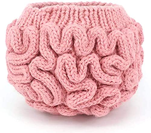 Gokame Sombrero de cerebro hecho a mano creativo unisex hecho a mano, gorro de punto cerebro, gorro de pensamiento único sombrero de Halloween rosa