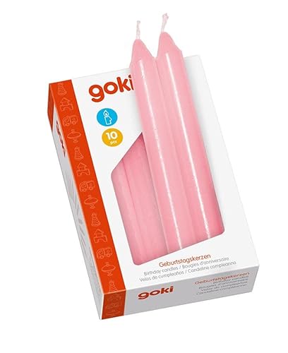 Goki Juego de 10 velas de cumpleaños, color rosa