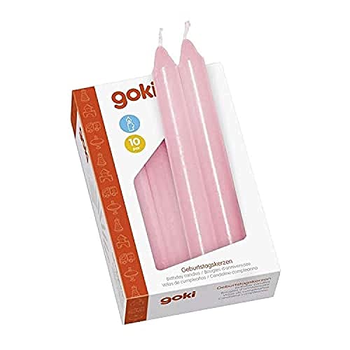 Goki Juego de 10 velas de cumpleaños, color rosa