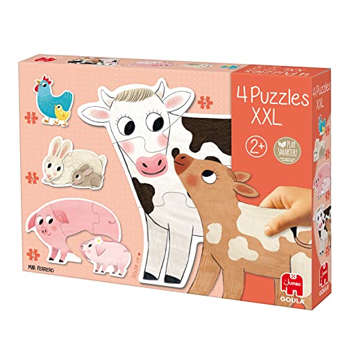 Goula - Puzle XXL Mamás y bebés, Encajable de cartón con piezas grandes a partir de 2 años