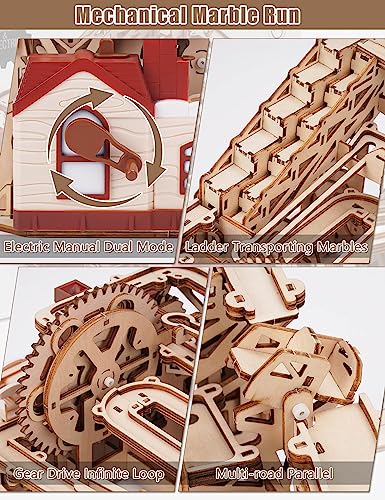 Gracefulhat Puzzle 3D Madera Maquetas para Construir Adultos Rompecabezas 3D Marble Run Maquetas para Montar -Kit de Construccion Mecánico-Regalo Ideal de Navidad Cumpleaños para Entusiastas