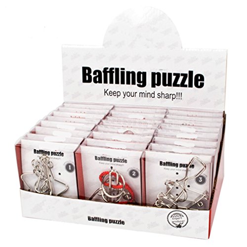 Gracelaza 24 Piezas Juguetes Mágicos de Alambre de Metal Set - 3D Rompecabezas Brain Teaser Puzzle - IQ Inteligencia Juguete Educativo - Juego Niños y Adolescentes