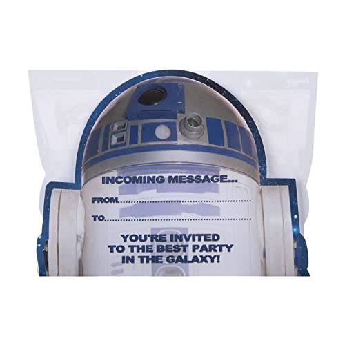 Hallmark Tarjeta de invitación a fiesta de cumpleaños personalizable, con estilo de Star Wars, texto en inglés, 20 unidades