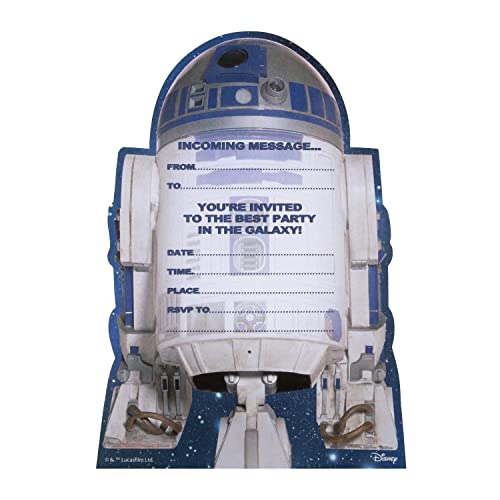 Hallmark Tarjeta de invitación a fiesta de cumpleaños personalizable, con estilo de Star Wars, texto en inglés, 20 unidades