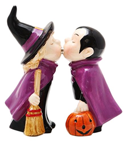 Halloween Witch Couple Pumpkin Salt & Pepper Shakers by Pacific Giftware