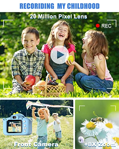 Hangrui Camara Fotos Infantil, 1080P 2.0" HD Selfie Video Cámara de Fotos para Niños, Cámara Fotos Niños con 32GB TF Tarjeta, Cámara Digital para Niños Regalos para Niños de 3-12 Años