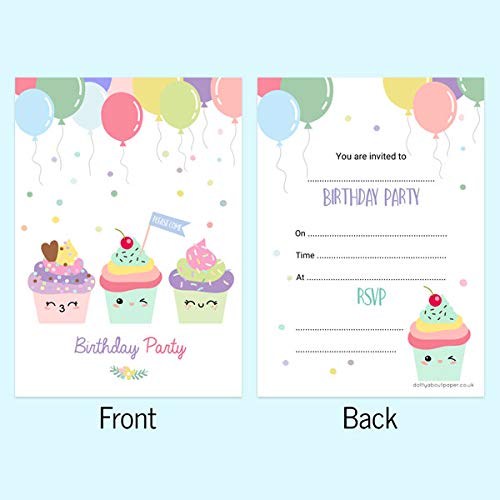 Happy Cupcakes, color Ready-to-Write Invitations