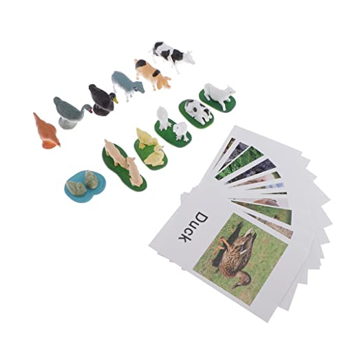Harilla 12x Animals Match Cards Figure, Matching, Montessori for Learning Toy, nguage Materials, Shape Sorting Toy