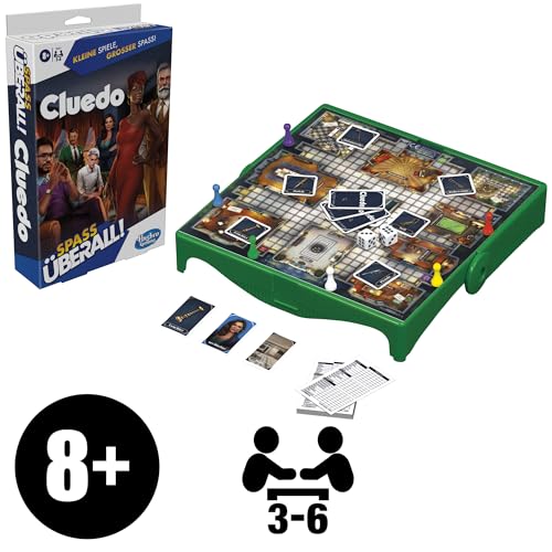 Hasbro Cluedo - Juego Compacto y portátil para 3-6 Jugadores, Juego de Viaje para niños, diversión en Cualquier Lugar