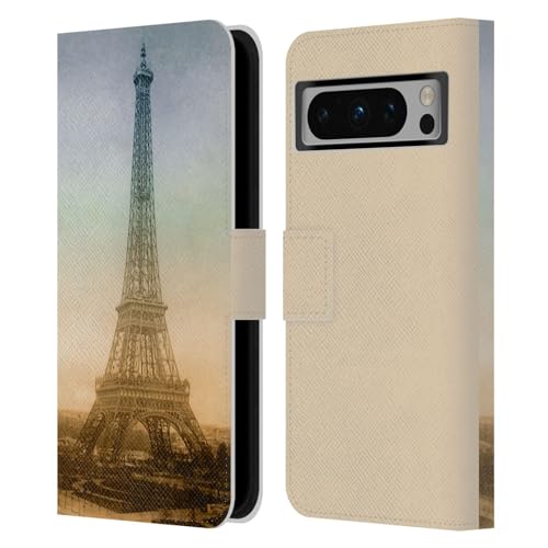 Head Case Designs Licenciado Oficialmente Simone Gatterwe Torre Eiffel Tierras Y Lugares Carcasa de Cuero Tipo Libro Compatible con Google Pixel 8 Pro