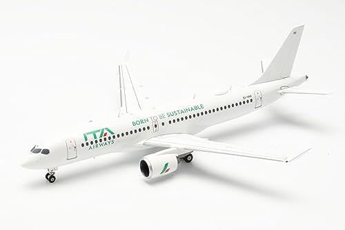 Herpa Miniatura del avión ITA Airways Airbus A220-300 Born to be Sustainable – EI-HHI, Escala 1/500, Modelo prefabricado, maqueta de colleción, modelismo, Avion sin Soporte, Figura Metal