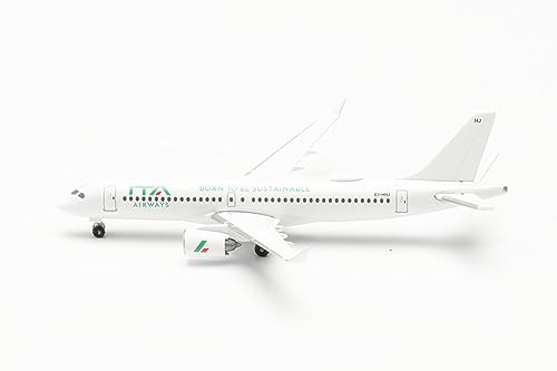 Herpa Miniatura del avión ITA Airways Airbus A220-300 Born to be Sustainable – EI-HHJ, Escala 1/500, Modelo prefabricado, maqueta de colleción, modelismo, Avion sin Soporte, Figura Metal
