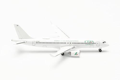 Herpa Miniatura del avión ITA Airways Airbus A220-300 Born to be Sustainable – EI-HHJ, Escala 1/500, Modelo prefabricado, maqueta de colleción, modelismo, Avion sin Soporte, Figura Metal